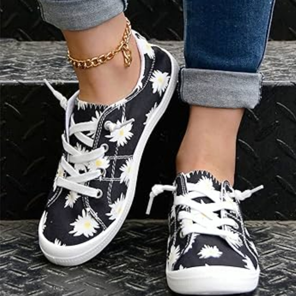 J. Crew Road trip sneakers-Floral blue canvas Brand New